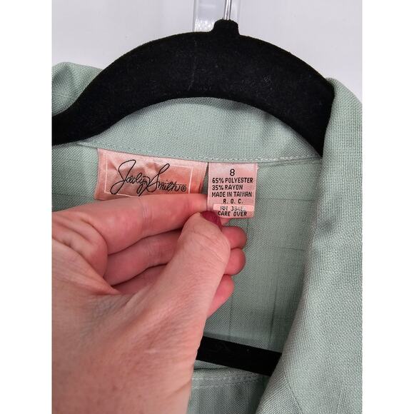 Jaclyn Smith Women's Green Blended Long Sleeve Button Jacket Belted Skirt Size 8 - Picture 6 of 7